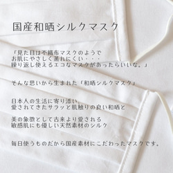 マスクで肌荒れが気になる方へ　シルクマスク｛2枚組｝　美肌　保湿　絹　UV～内側が国産シルク100％～　ワイヤー入り　 2枚目の画像