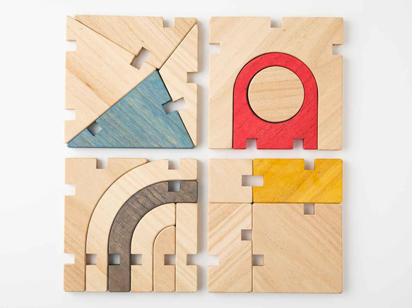 【受注生産】桐の積み木　こども建築知育玩具　JAPAN BRAND『Slot』 10枚目の画像