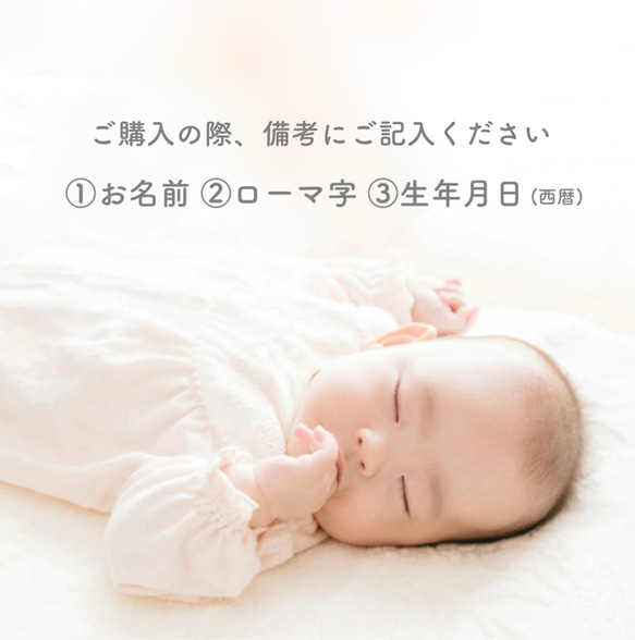 【世界にひとつの手書き 命名書】18cm角　キャンバス 名前/ローマ字/生年月日　(寿印あり)【送料無料】出産祝い 2枚目の画像