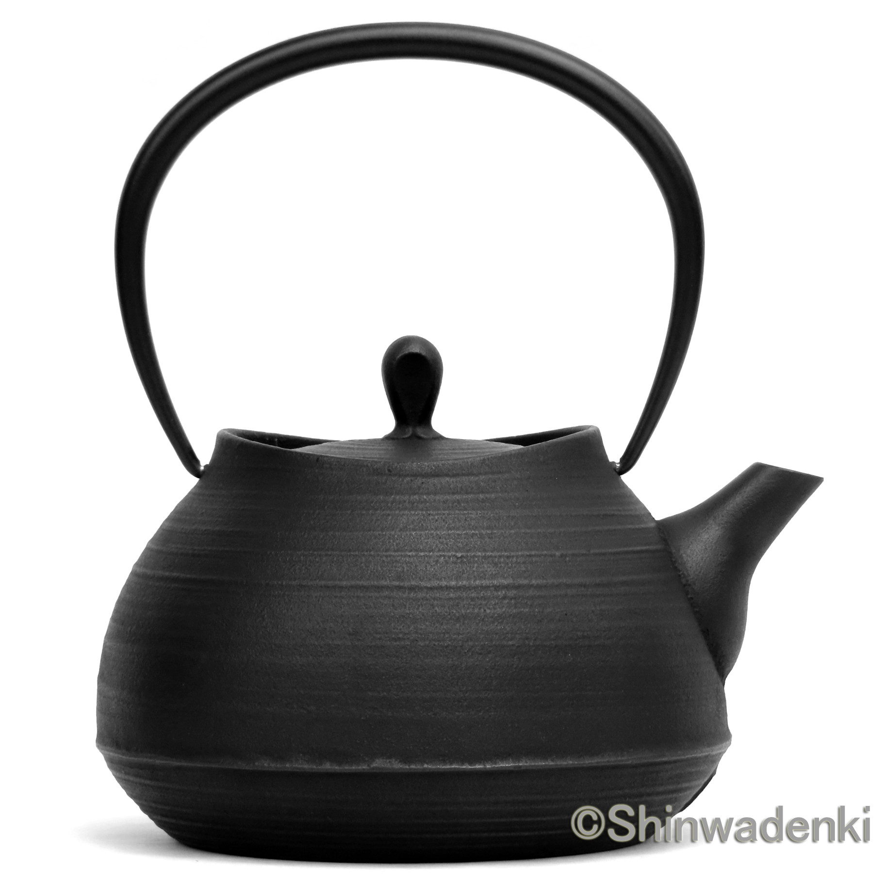 【予約販売】南部鉄器 鉄瓶 刷毛目（黒仕上げ）1L 内面素焼き・酸化被膜仕上 日本製 ガス・IH対応