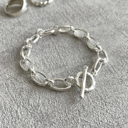 Silver925 chunky chain Bracelet "Narrow plain" 第1張的照片