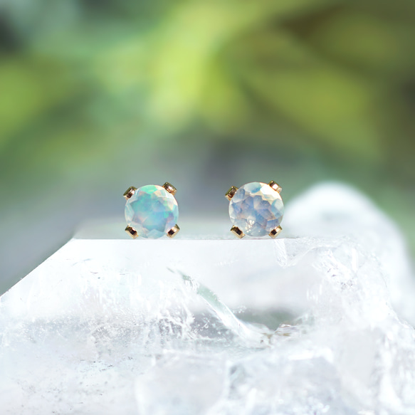 14KGF Pierced earring with Opal 第5張的照片