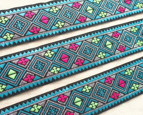 1m〜 インド刺繍リボン チロリアンテープテープ 水色☆ブレード 衣装