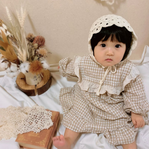 BABY ボンネット ボンネット 帽子 新生児 ベビー 赤ちゃん ワッフル生地 春 夏 秋
