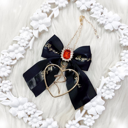 推し色選べる♡リボンバッグチャーム 〜文字プリントOK