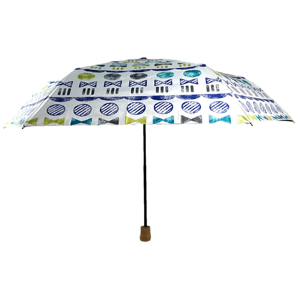 UVカット折りたたみ傘 スタンプ柄 紫外線99.9%カット 晴雨兼用 stamps 163412 日傘 雨傘 竹ハンドル 20枚目の画像