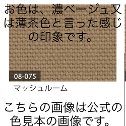 ♥️中♥️ころりんバッグ　ショルダー　4ポケット　倉敷帆布　濃ベージュ ×生成り　トートバッグ　斜め掛け　ファスナー 6枚目の画像