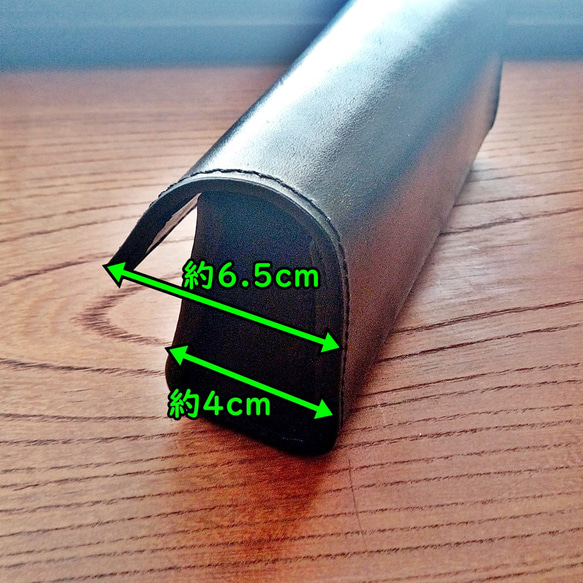 メガネケース ペンケース 筆箱 男女兼用 本革 ヌメ革 サドルレザー 5枚目の画像