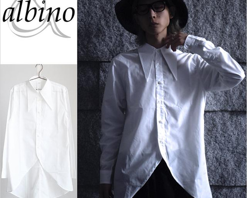 バリモアカラー仕様ロングテールドレスシャツ シャツ albino 通販