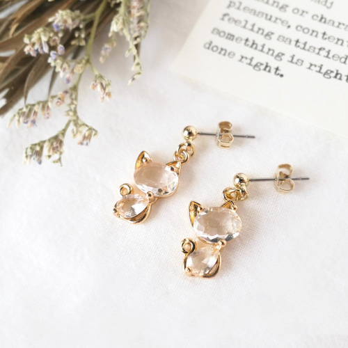 ☆ドーナツと風船が可愛いsweets猫ちゃんピアス☆ 可愛いパーツ屋さん ☆