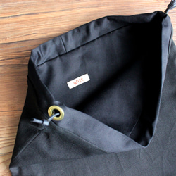 ダブルインナーバッグ （シンプルブラック・ドラム） 巾着 内袋 インバッグ バッグインバッグ 5枚目の画像