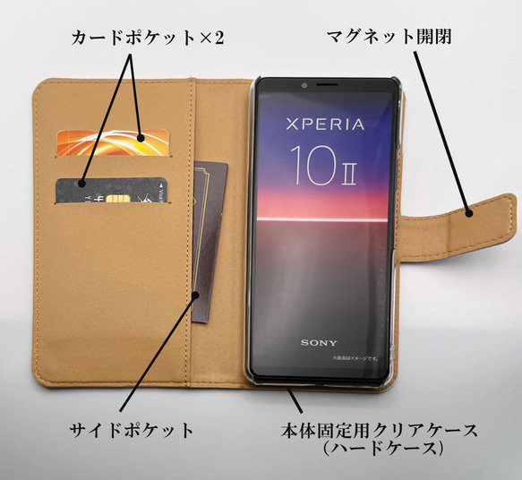 XPERIA AQUOS Galaxy 手帳型ケース カメラ穴対応 Retro Mosaic type2 m-519 5枚目の画像