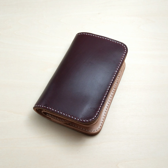 財布 ミドルウォレット 二つ折り クロムエクセル/ヌメ革