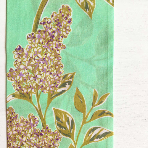 スカーフ｜リラの花 ミントグリーン（細長フォルム / コットン100