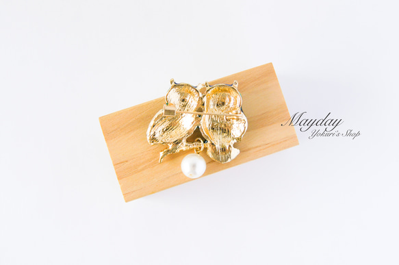 『寄り添う可愛いフクロウのブローチ』　秋 8枚目の画像