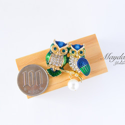 『寄り添う可愛いフクロウのブローチ』　秋 7枚目の画像