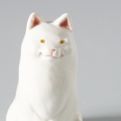 白猫の置物 4枚目の画像