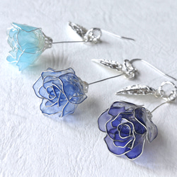 old rose pierced earring /clipped on earring 第1張的照片