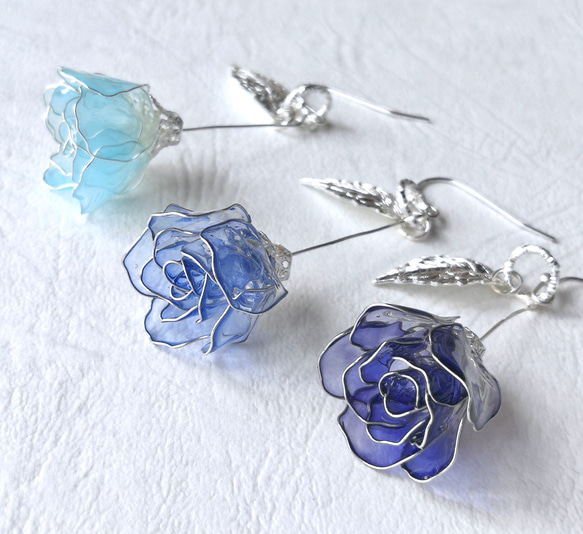 old rose pierced earring /clipped on earring 第1張的照片