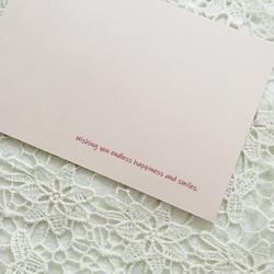 かわいい小鳥（ピンク）の刺繍メッセージカード 出産 入学 入園 卒園 誕生日 お祝い おめでとう ガーリー 6枚目の画像