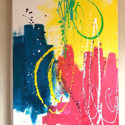 はじけてgoldfish 金魚 水槽 アクアリウム アクリル画 アクリル絵の具