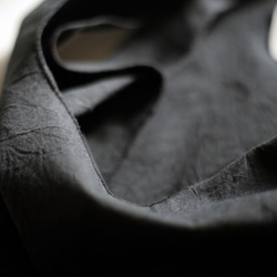 トートバック　XSサイズ　エコバッグ　マルシェバッグ　黒　ブラック　シンプル　麻　リネン　ミニバッグ 8枚目の画像