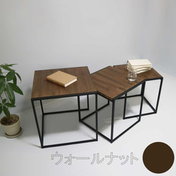 Square stacking table（サイドテーブル/テレワーク/机/アイアン/ローテーブル/カフェテーブル） 10枚目の画像
