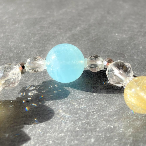 一点物】清涼な日々 | 天然石 高品質 ブレスレット SV925 アクアマリン