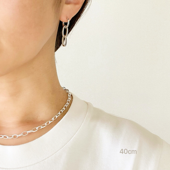 シルバーチェーン ブレスレットSV925 Silver chain bracelet /Oval 8枚目の画像