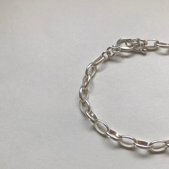 Silver chain bracelet /Oval（SV925） 3枚目の画像