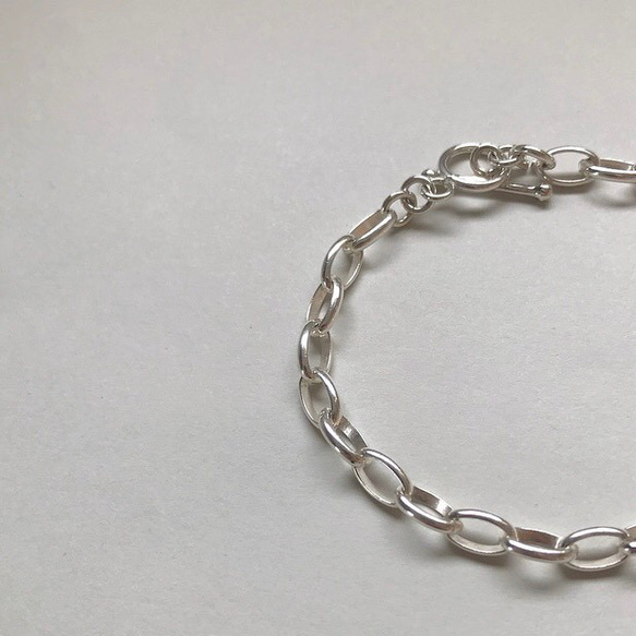シルバーチェーン ブレスレットSV925 Silver chain bracelet /Oval 3枚目の画像