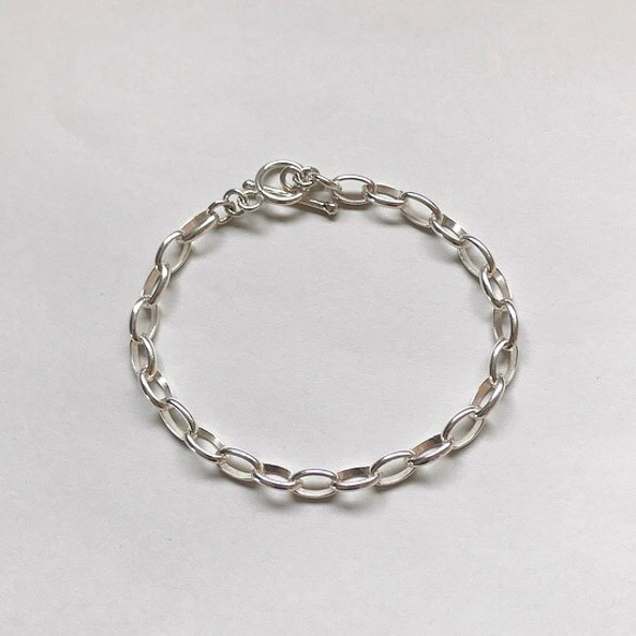 Silver chain bracelet /Oval（SV925） 2枚目の画像