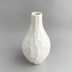 花器 花瓶 (白）Vase (white) 陶磁器製　 3枚目の画像