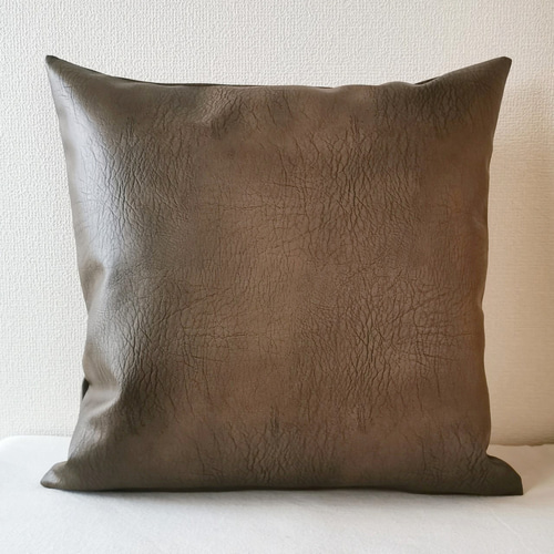 1年ぶりの再販】ヴィンテージ風 ブラウン 合皮レザー クッション