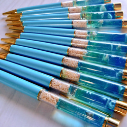 替芯付き】海ボールペン*貝殻*星の砂*レジン*グラデーション*浜辺 ペン