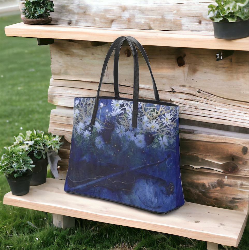 「海の底で見る夢」切りっぱなし本革レザートートバックＬサイズ