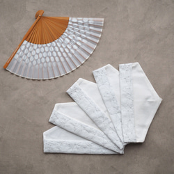【再々販】 | 手刺繍で作った白いリネンのお箸袋 扇子袋にも◎ 5枚目の画像