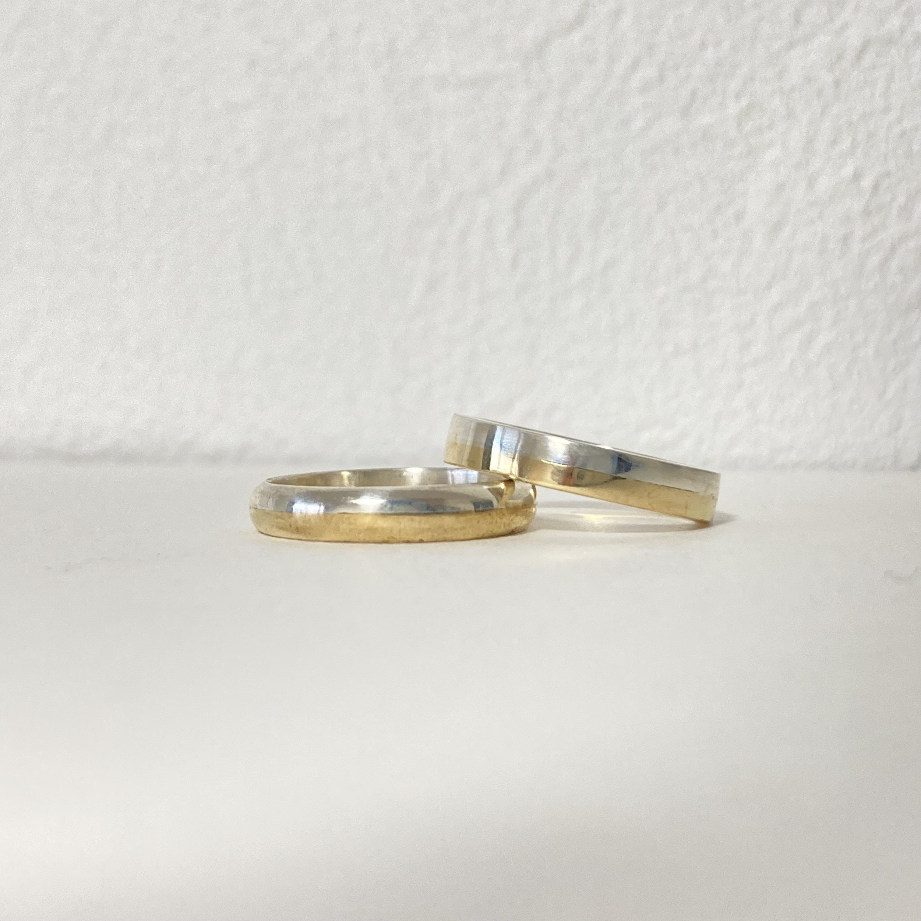 真鍮と銀のハーフリング(平打)