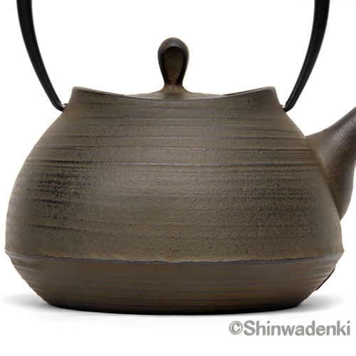 鉄瓶　茶道　サビあり 南部鉄器 鉄瓶 刷毛目（さび茶仕上げ）1L 内面素焼き・酸化被膜