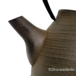南部鉄器 鉄瓶 刷毛目（さび茶仕上げ）1L 内面素焼き・酸化被膜仕上 日本製 ガス・IH対応 11枚目の画像