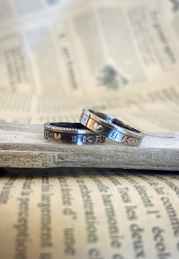 ♪幸せのお守り♪ コインリング デンマーク1クローネ 指輪・リング