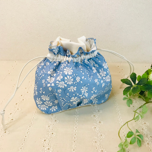 ふたご巾着 (入れ口 2箇所) リバティ カペル アメちゃん入れにも 巾着
