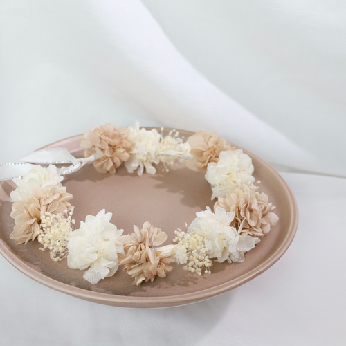 花冠 ピンクベージュ はなかんむハーフバースデー キッズ ベビー 100日  