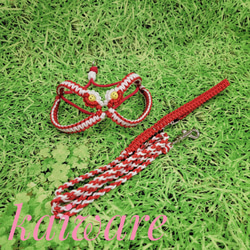 パラコードリード 大型犬 中型犬 ダブルハート編みリード リード・首輪