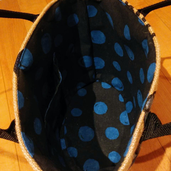 麻袋のトートバッグ（蝶） 3枚目の画像