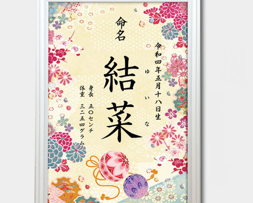 【翌日発送】命名書　12種　３枚➕フレーム3点 命名書 12種 雑貨・その他 Leliena 通常翌日発送 通販 4242203