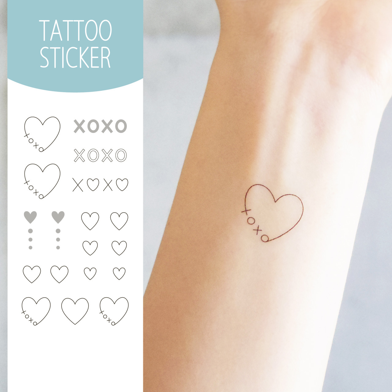 マジックタトゥー ハート 可愛い ワンポイント オシャレ タトゥーシール タトゥーシール TATTOO ボディシール 刺青 ワンポイント