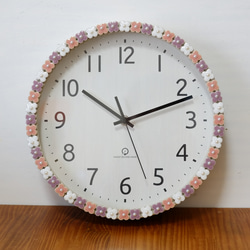 【電波時計に変更可能】美濃焼のお花の掛け時計　パステルカラー 10枚目の画像