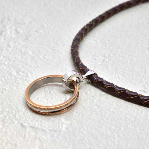 ☆お手持ちのリングをネックレスにできる☆リングホルダー 本革レザー