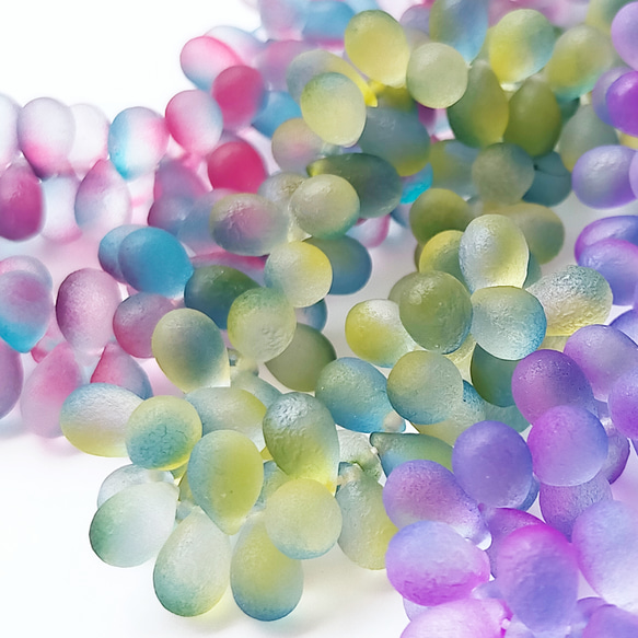 チェコ ビーズ ドロップ 6x9mm 10個 ブルー パープル デュアル エッチング フロスト ppnalia 7枚目の画像